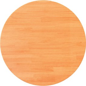 vidaXL Επιφάνεια Τραπεζιού Στρογγυλή Καφέ Κερ. Ø80x2,5 εκ Μασίφ Πεύκο