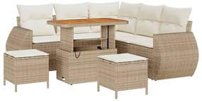 vidaXL Σετ Καναπέ Κήπου 8 pcs Μπεζ συνθετικό ρατάν