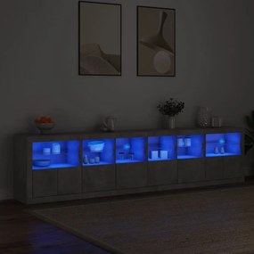 vidaXL Μπουφές με LED Γκρι Σκυροδέματος 283 x 37 x 67 εκ.