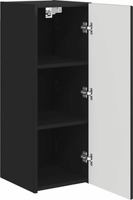 vidaXL Ντουλάπι Τηλεόρασης Τοίχου 2 pcs Μαύρο Επεξεργασμένο Ξύλο