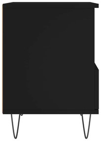 Κομοδίνο Μαύρο 40 x 35 x 50 εκ. από Επεξεργασμένο Ξύλο - Μαύρο