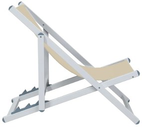 vidaXL Σεζλόνγκ Πτυσσόμενες 2 τεμ. Κρεμ από Αλουμίνιο και Textilene
