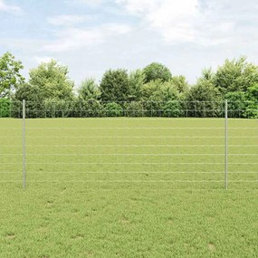 vidaXL Φράχτης με Στήλες. Ασημί 1 x 25 m Ατσάλι