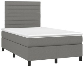 ΚΡΕΒΑΤΙ BOXSPRING ΜΕ ΣΤΡΩΜΑ ΣΚΟΥΡΟ ΓΚΡΙ 120X190 ΕΚ ΥΦΑΣΜΑΤΙΝΟ 3269889