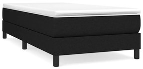 vidaXL Κρεβάτι Boxspring με Στρώμα Μαύρο 90x190 εκ.Υφασμάτινο