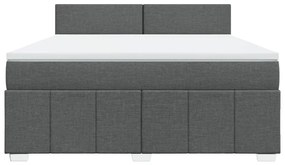 vidaXL Κρεβάτι Boxspring με Στρώμα Σκούρο Γκρι 180x200 εκ Υφασμάτιν