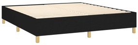 vidaXL Κρεβάτι Boxspring με Στρώμα &amp; LED Μαύρο 180x200 εκ. Υφασμάτινο