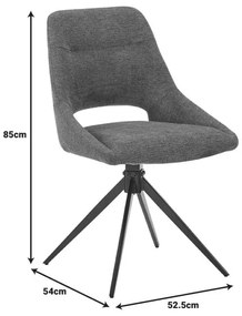 Καρέκλα περιστρεφόμενη Luciano I σε γκρι ύφασμα-πόδι μεταλλικό μαύρο 52.5x54x85εκ 52.5x54x85 εκ.