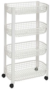 Τρόλεϊ/Ραφιέρα 4 Θέσεων (46.5x25.5x79) F-V Basket Trolley White 189990B
