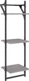 vidaXL Ράφια Τοίχου Σετ 6 τεμ. με Μπάρες Γκρι Sonoma Επεξ. ξύλο