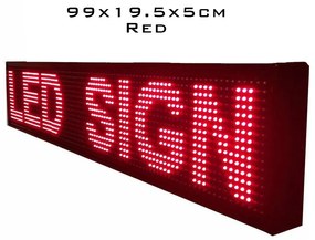 LED Κυλιόμενη Πινακίδα Wifi με Κόκκινο Φωτισμό Μονής Όψης 50-60Hz 220V 99x19x5cm 17959012