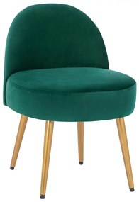 Stool with back Yasmine from cypress green velvet &amp; gold legs  47x43x65cm