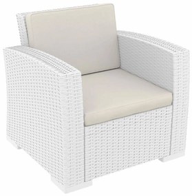 Μαξιλάρι Πλάτης Monaco White 53-0171 58X39X7cm Siesta ΥΦΑΣΜΑ