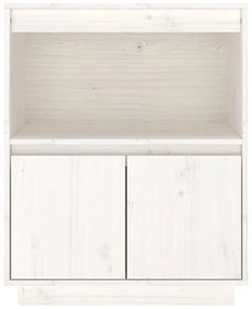vidaXL Ντουλάπι Λευκό 60 x 34 x 75 εκ. από Μασίφ Ξύλο Πεύκου