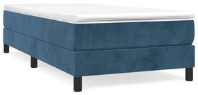 Κρεβάτι Boxspring με Στρώμα Σκούρο Μπλε 100x200 εκ. Βελούδινο - Μπλε