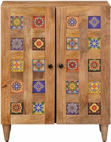 vidaXL Πλαϊνό γραφείο Φυσικό 60 x 33 x 75 cm Στερεό ξύλο μάνγκο