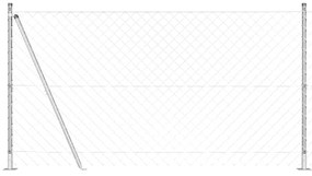 vidaXL Φράχτης από αλυσίδα με στήλες Ασημί 1.2 x 10 m Ατσάλι