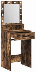 vidaXL Κομοδίνο Καπνιστή δρυς 50 x 41 x 135 εκ Επεξεργασμένο ξύλο