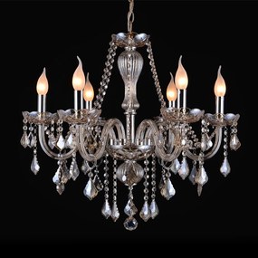 Artekko Chandelier Luna Πολυέλαιος 6φωτος Σαμπανιζέ Κρύσταλλο (70x70x60)cm