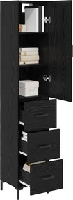 vidaXL Highboard Μαύρη Οξυά 34,5 x 34 x 180 εκ. Επεξεργασμένο ξύλο