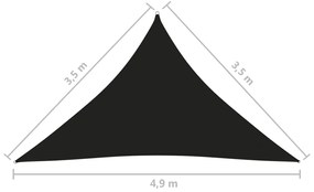 Πανί Σκίασης Τρίγωνο Μαύρο 3,5 x 3,5 x 4,9 μ. από Ύφασμα Oxford - Μαύρο