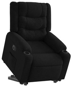 vidaXL Πολυθρόνα Ηλεκτρική Ανακλινόμενη με Ανύψωση Μαύρη Υφασμάτινη