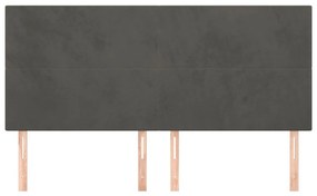 vidaXL Κεφαλάρια Κρεβατιού 4 τεμ.Σκούρο Γκρι 100x5x78/88 εκ. Βελούδινο