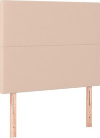 vidaXL Κρεβάτι Boxspring με Στρώμα Καπουτσίνο 80x200 εκ. Συνθ. Δέρμα