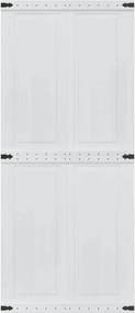 vidaXL Πόρτα αχυρώνα CORONA 90 x 210 cm Μασίφ Ξύλο Πεύκου Λευκό