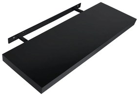 vidaXL Ράφια Τοίχου 2 τεμ. Μαύρα 100 x 20 x 3,8 εκ.
