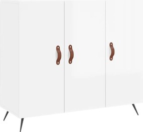 vidaXL Ντουλάπι Γυαλιστερό Λευκό 90 x 34 x80 εκ. Επεξεργασμένο Ξύλο