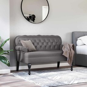 vidaXL Καναπές Chesterfield Γκρι 119,5 x 64,5 x 75 εκ. Τεχνητό Δέρμα