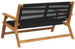 vidaXL Πάγκος Κήπου  Μαύρος 76x122x73 εκ. Μασίφ Ξύλο Ακακίας