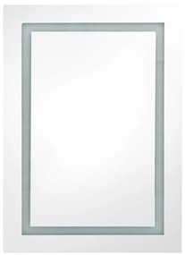 Καθρέφτης Μπάνιου Ντουλάπι &amp; Φωτισμό LED Γκρι Σκυρ. 50x13x70εκ - Γκρι