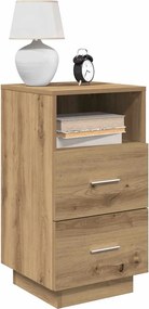 vidaXL Κομοδίνο με 2 συρτάρια Αρτισιανή Δρυς 36x36x68 εκ.