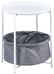 Τραπεζάκι Βοηθητικό HM9472.02 Φ42x52cm White-Grey Metal, Fabric