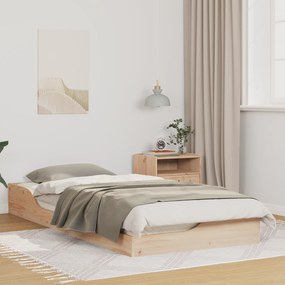 vidaXL Κρεβάτι δαπέδου Καφέ 100 x 200 cm Συμπαγές ξύλο πεύκου