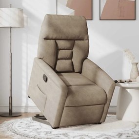 vidaXL Πολυθρόνα Ανακλινόμενη με Ανύψωση Taupe Ύφασμα Μικροϊνών