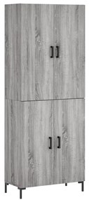vidaXL Ντουλάπι Γκρι Sonoma 69,5 x 34 x 180 εκ. Επεξεργασμένο Ξύλο