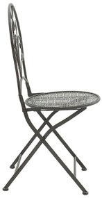 Τραπεζαρία Abriel σετ 3τεμ μέταλλο ανθρακί antique