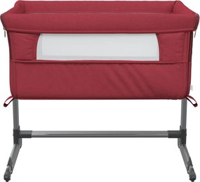 vidaXL Λίκνο Βρεφικό Κόκκινο από Λινό Ύφασμα με Στρώμα
