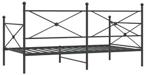 vidaXL Κρεβάτι ημέρας χωρίς στρώμα Μαύρο 107x203 cm Ατσάλι