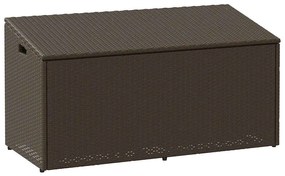 Κήπος κουτί αποθήκευσης καφέ 110x50x58 cm Poly Rattan - Καφέ