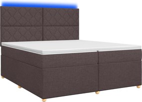 vidaXL Κρεβάτι box spring με στρώμα Σκούρο Καφέ 200 x 200 cm Ύφασμα