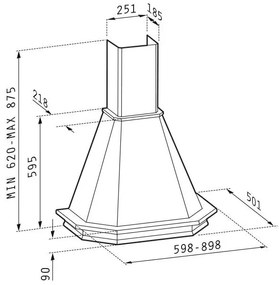 Απορροφητήρας Καμινάδα Rustic Pyramis 60 εκ.