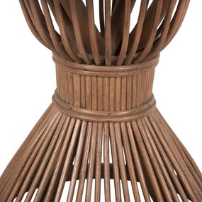 Τραπεζάκι σαλονιού Βοηθητικό CIRCE Φυσικό Rattan σε Καφέ Φ40x45,5Υεκ. 40x40x45.5 εκ.