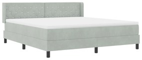 vidaXL κρεβάτι με στρώμα  Box Spring Γκρίζο ανοιχτό 180x200 εκ. Βελούδο
