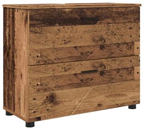 vidaXL Σετ Επίπλων Μπάνιου με ράφι 4 pcs Παλαιό ξύλο 30 x 35 x 192 εκ.