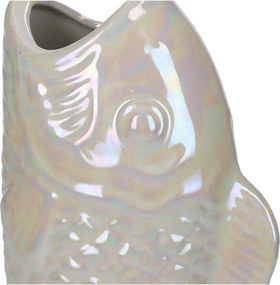 Βάζο ArteLibre Ψάρι Ιβουάρ Κεραμικό 15.5x10.5x28cm
