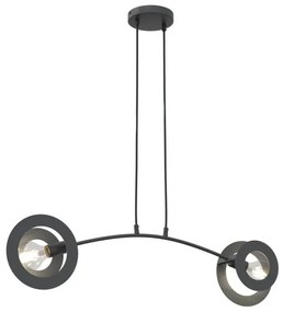 Κρεμαστό Φωτιστικό Οροφής 2xE27 89cm Euforia Emibig -1413/2-Μαύρο 1413/2